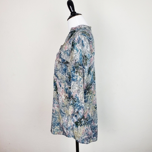 Rachel Mara Blouse Top Silk Abstract Impressionist Boho Cottagecore Artsy - Picture 7 of 10